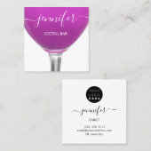 パブコクテールワインバードリンクガラスピンクYロゴ スクエア名刺 (正面/裏面)
