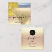 パブコクテールワインバードリンクグラスチャンパイネロゴ スクエア名刺 (正面/裏面)