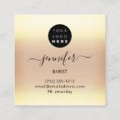 パブコクテールワインバードリンクグラスチャンパイネロゴ スクエア名刺 (裏面)