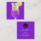 パブコクテールワインバードリンクスモーキーパープル スクエア名刺 (正面/裏面)