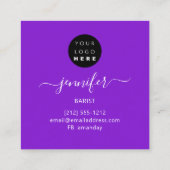 パブコクテールワインバードリンクスモーキーパープル スクエア名刺 (裏面)