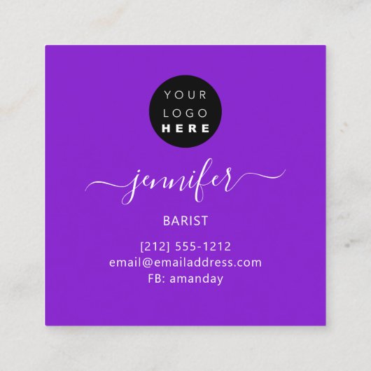 パブコクテールワインバードリンクスモーキーパープル スクエア名刺 (裏面)