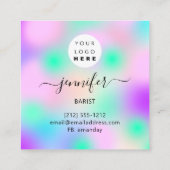 パブコッチルワインバードリンクピンクバイオレットラベンダー スクエア名刺 (裏面)