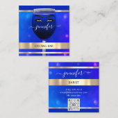 パブコッチルワインバードリンクレストランブルーQRCODE スクエア名刺 (正面/裏面)