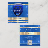 パブコッチルワインバードリンクレストランブルーQRCODE スクエア名刺 (正面/裏面)