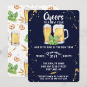 パブスタイルの新年パーティー招待状 招待状 (正面/裏面)
