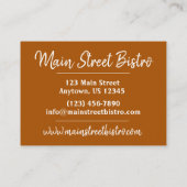 パブスナックバーフードレストランアペティザースビストロ 名刺 (裏面)