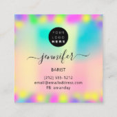 パブドリンクバーレストランコクテールロゴピンキー スクエア名刺 (裏面)