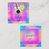 パブドリンクバーレストランロゴホログラフVIP スクエア名刺 (正面/裏面)