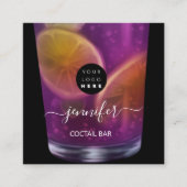 パブドリンクバーレストランロゴラウンジロゴヴァイオレット スクエア名刺 (正面)