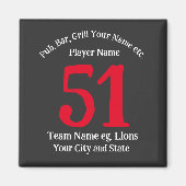 パブバーグリル名番号自分の名前バーベキュー マグネット (正面)