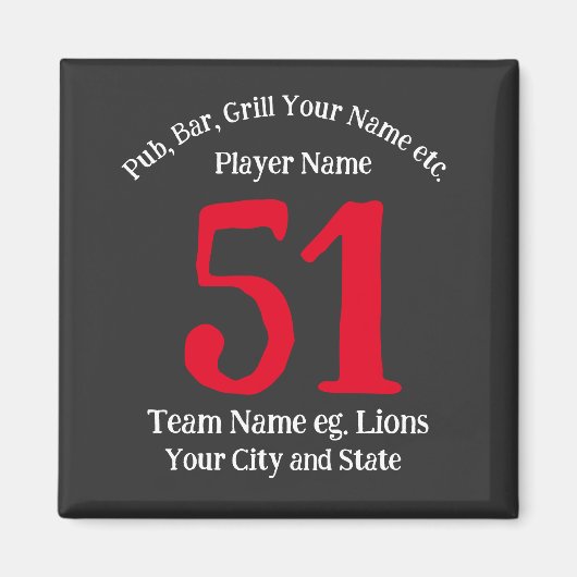 パブバーグリル名番号自分の名前バーベキュー マグネット (正面)