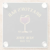 パブパーソナライズされたサインバーデコール名前をカスタムする ガラスコースター (裏面)