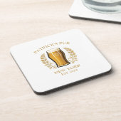 パブパーソナライズされたサインビールグラス名前をカスタムする コースター (左側)