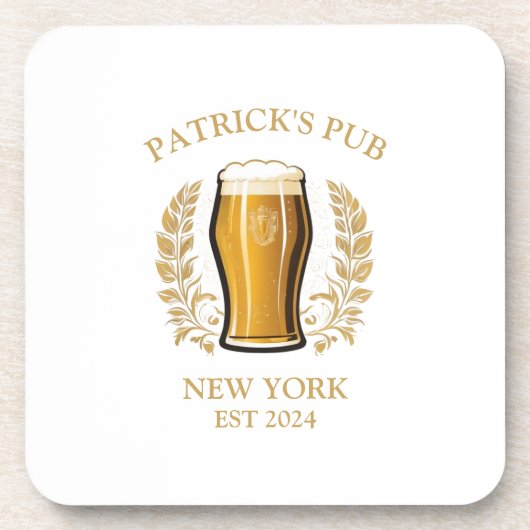 パブパーソナライズされたサインビールグラス名前をカスタムする コースター (正面)