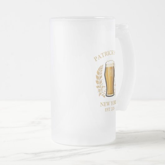 パブパーソナライズされたサインビールグラス名前をカスタムする フロストグラスビールジョッキ (正面右)