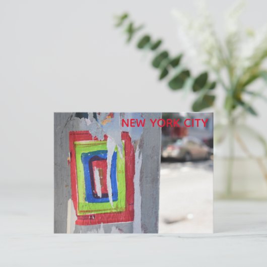 パブリックアートニューヨークシティテレホンポールグラフィティ ポストカード (スタンド正面)