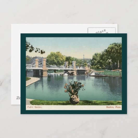 パブリックガーデン(ボストン) 1905ヴィンテージ ポストカード (正面/裏面)