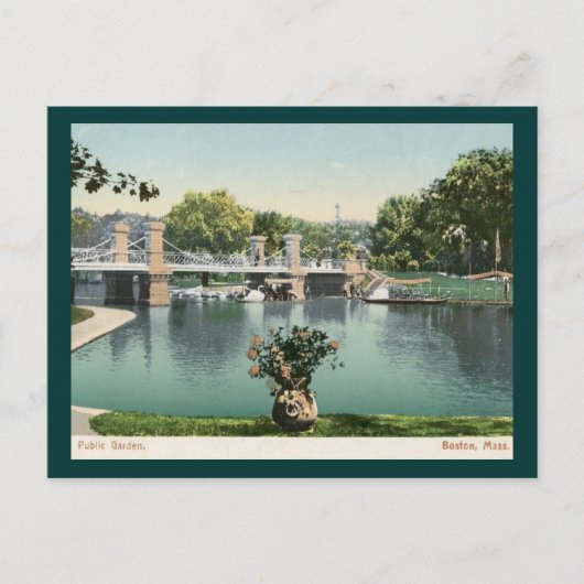 パブリックガーデン(ボストン) 1905ヴィンテージ ポストカード (正面)