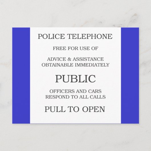 パブリックコールボックスのサイン ポストカード (正面)