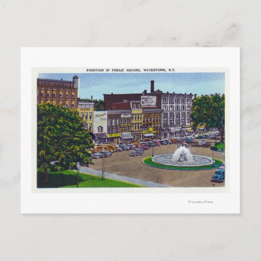 パブリックスクエアの噴水 ポストカード (正面)