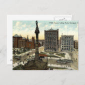 パブリックスクエアクリーブランドオハイオ1910ヴィンテージ ポストカード (正面/裏面)