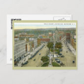 パブリックスクエア、ウォータータウンNY 1928ヴィンテージ ポストカード (正面/裏面)