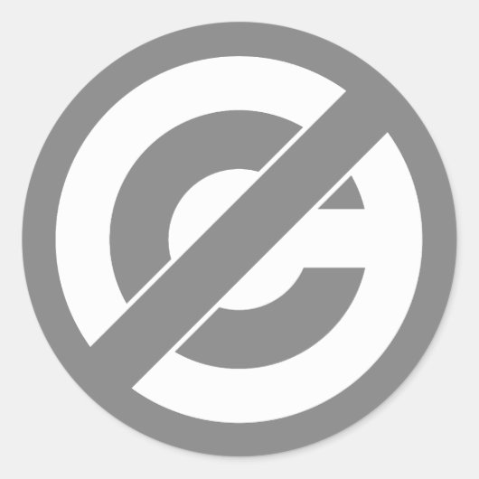 パブリックドメインのアンチ著作権記号 ラウンドシール (正面)