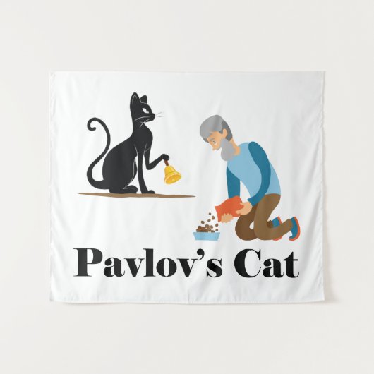 パブロフの猫おもしろい心理 タペストリー (正面(横))
