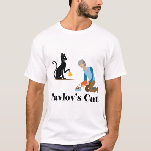 パブロフの猫おもしろい心理 Tシャツ (正面)