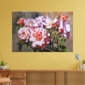 パブロフスクのバラエレガント – ピンクの油絵 キャンバスプリント (インサイチュ (リビング))