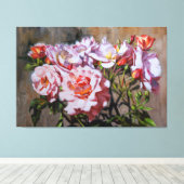 パブロフスクのバラエレガント – ピンクの油絵 キャンバスプリント (インサイチュ (ウッドフロア))