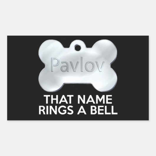 パブロフ犬 長方形シール (正面)