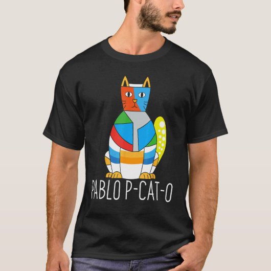 パブロ P-Cat-O 有名な芸術家 ピカソ - 美術教師 Tシャツ (正面)