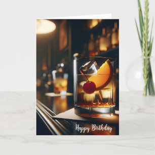 パブ誕生日オールドファッションドドリンク カード