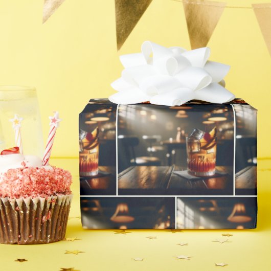 パブ オールド ファッションド カクテル ラッピングペーパー (誕生日パーティー)