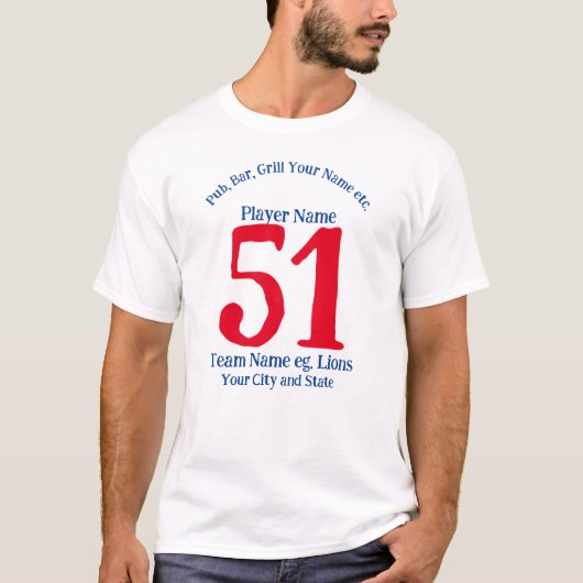 パブ バー グリル 名前 番号 あなたの名前 市 2037 Tシャツ (正面)