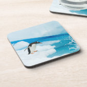 パプアニアのgentoo penguin、Pygoscelis、飛び降りる コースター (左側)