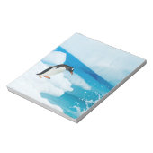 パプアニアのgentoo penguin、Pygoscelis、飛び降りる ノートパッド (回転)