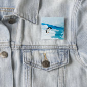 パプアニアのgentoo penguin、Pygoscelis、飛び降りる 缶バッジ (インサイチュ)