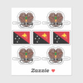 パプアニューギニアのシンボル/武器と旗のコート シール (シート)