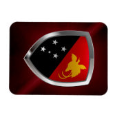 パプアニューギニアのメタリックエンブレム マグネット (横)