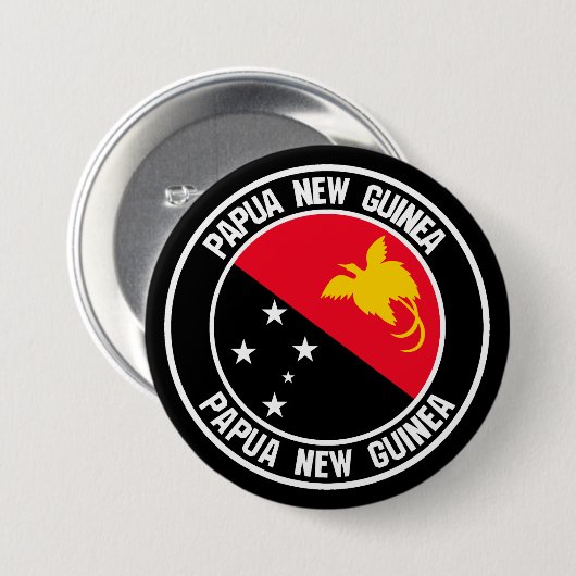 パプアニューギニアの円形の紋章 缶バッジ (正面&裏面)