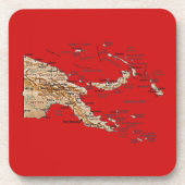 パプアニューギニアの地図コースター コースター (正面)