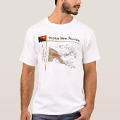 パプアニューギニアの地図+国旗+タイトルTシャツ Tシャツ (正面)