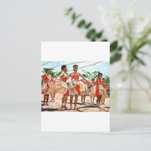 パプアニューギニアの文化ダンス ポストカード (スタンド正面)