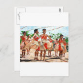 パプアニューギニアの文化ダンス ポストカード (正面/裏面)