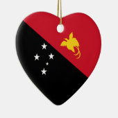 パプアニューギニアの旗のハート セラミックオーナメント (右)
