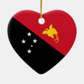 パプアニューギニアの旗のハート セラミックオーナメント (裏面)