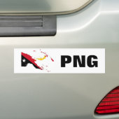パプアニューギニアの旗の地図及びPNG バンパーステッカー (車上)